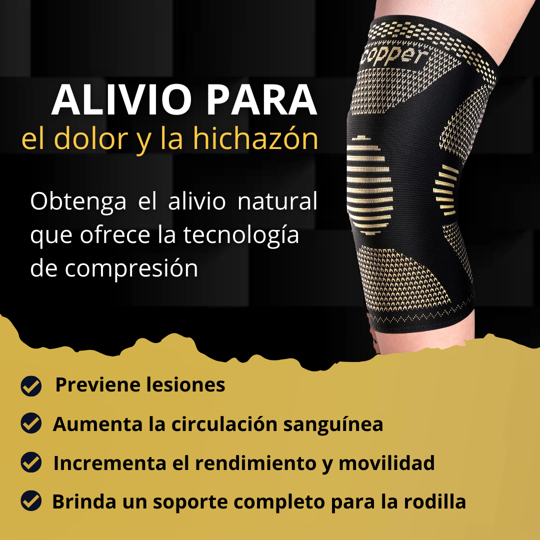CopperFlex™ - 2 Rodilleras Compresión Fibra De Cobre